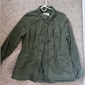 Army Green Hollister Mid-length Cargo Jacket